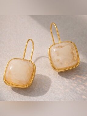 Ivory Drop Earrings | 14K Gold Plated Stainless Steel Earrings